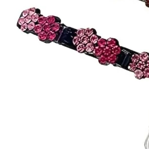 CRYSTAL DAISY BRAID HAIR CLIP in Pink - Picture 2 of 3